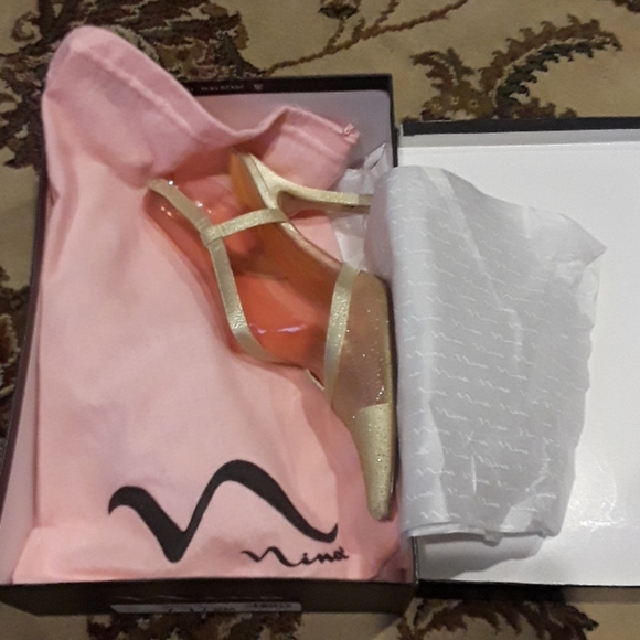 Mina Metallic gold shimmer shoes - Picture 6 of 6